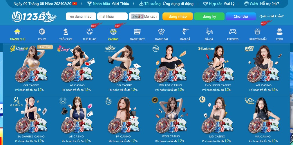 Các tựa game casino 123B hot nhất hiện nay